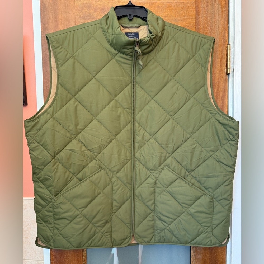 J.Crew Men’s Authentic Outerwear Diamond  Quilted Big Man Vest XXL